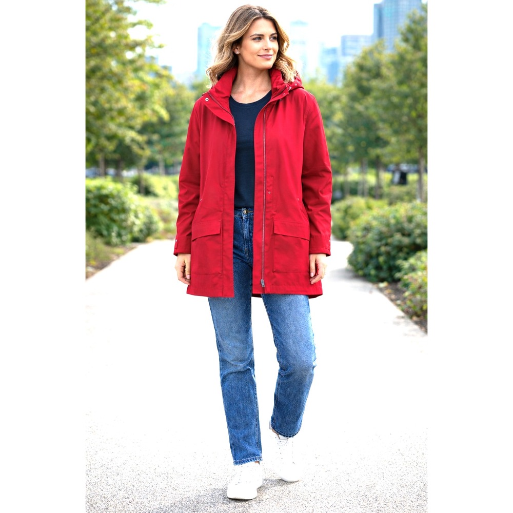 NWT Eileen Fisher Women's XL Stand Collar Jacket Hidden Hood Azalea Pink  $278